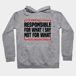 I'm Only Responsible For What I Say Not For What You Understand Hoodie